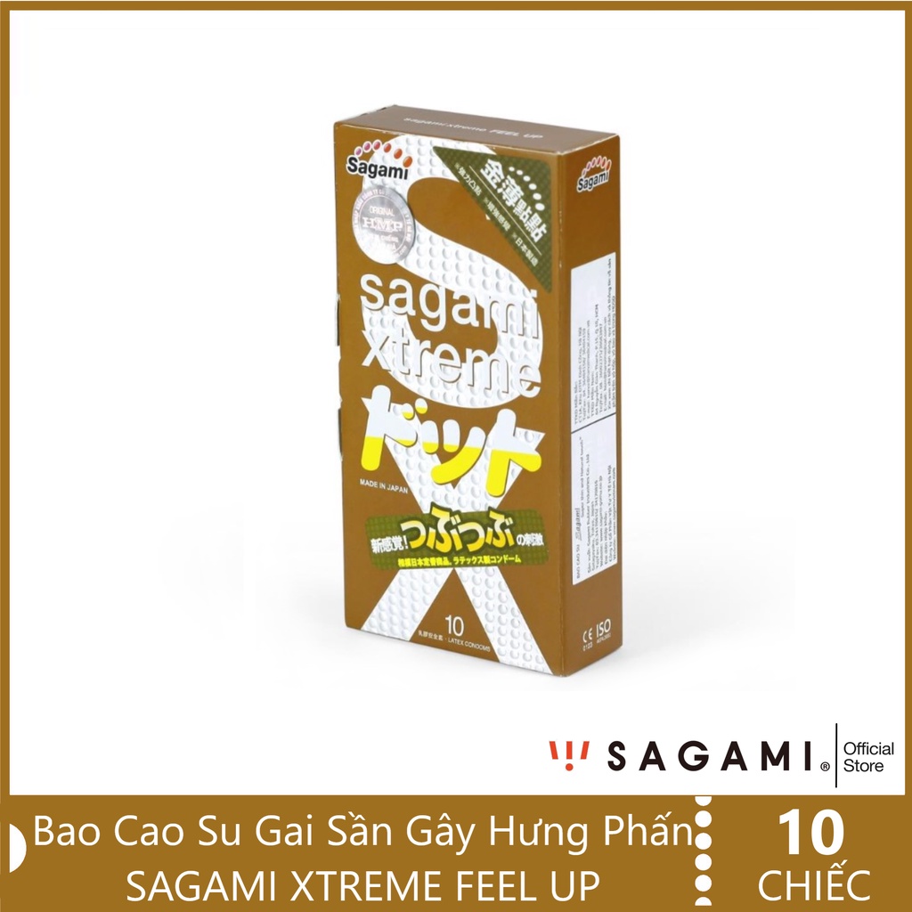 Combo 3 Hộp Bao Cao Su Kéo Dài Thời Gian, Gân Gai SAGAMI  Feel Long, Xtreme White, Feel Up - Nhật Bản