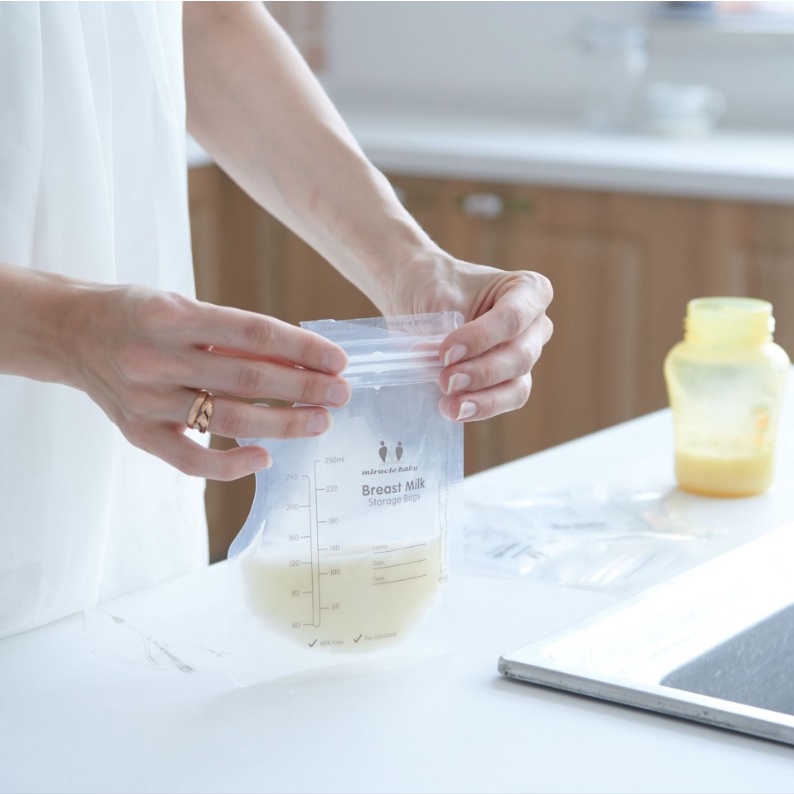 TÚI TRỮ SỮA MIRACLE BABY 250ML CHÍNH HÃNG CÓ VÒI RÓT