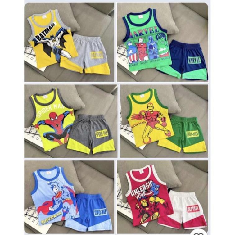 10-22 ký Bộ ba lỗ thun cotton 4 chiều sỉ quần áo trẻ em bộ siêu nhân bé trai - My Store