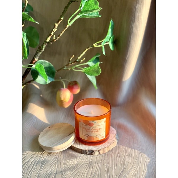 Nến thơm tự nhiên Blood Orange Patchouli, hương cam, hoắc hương, nguyên liệu nhập khẩu, 164 grams, bấc sợi