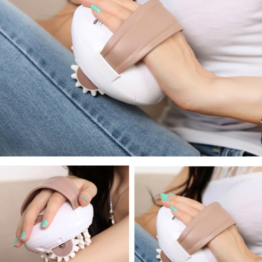 ☎Portable 3D Mini Facial Body Kneading Massage Roller Electric Anti-Cellulite