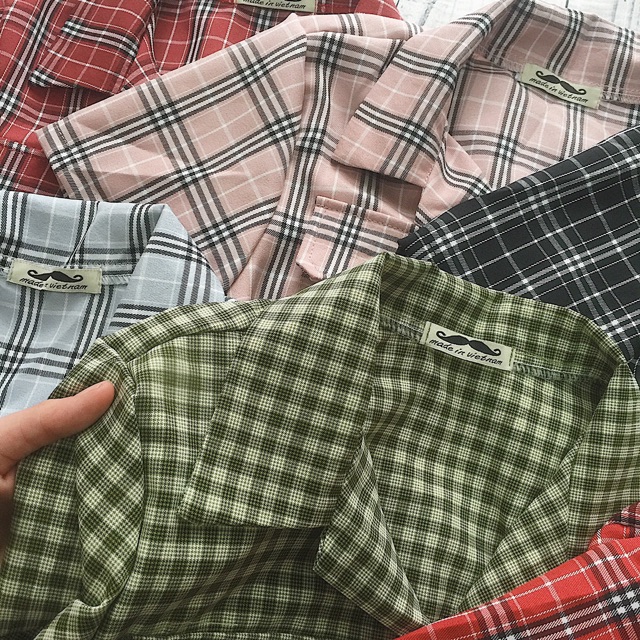 Đầm xinh sammy dress caro kiểu chất kate xịn chạy bo chun lưng cổ sơ mi đủ màu có túi trước ngực