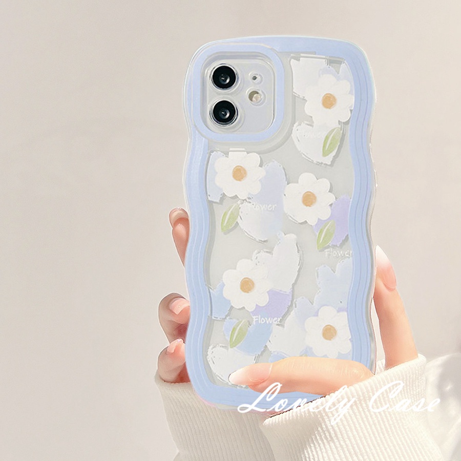 Ốp Điện Thoại Mềm Họa Tiết Hoa Gợn Sóng Cho iPhone 14 13 12 11 Pro Max X XR Xs Max 8 7 6 6s Plus SE 2020