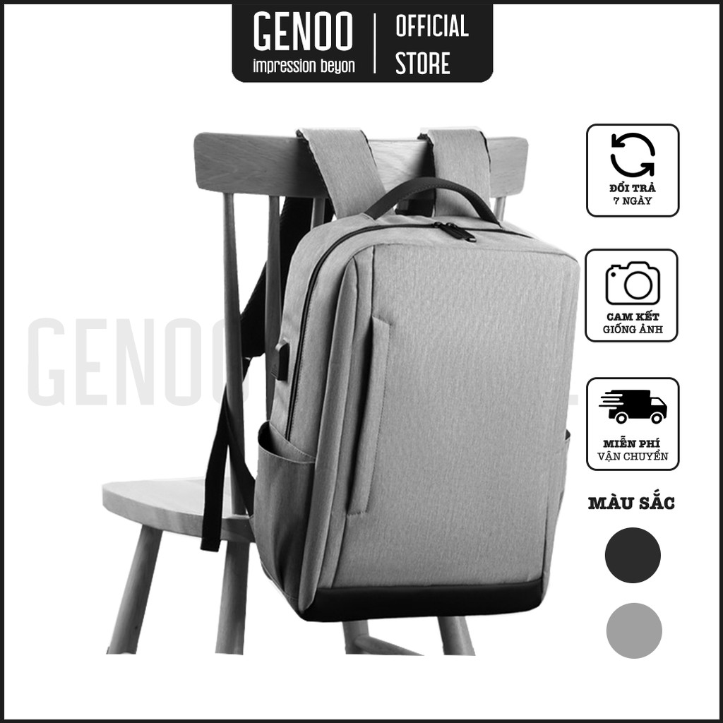 Balo Thời Trang Nam Nữ Cao Cấp Có Ngăn Đựng Laptop 15'6 Chống Sốc, Chống Nước Cao Cấp GN016 - GENOO OFFICIAL