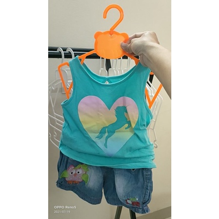 Móc treo bộ trẻ em - combo 10 móc bộ in hình mặt gấu màu cam siêu xinh,size sơ sinh tới 3 tuổi,đầu móc xoay 360 độ