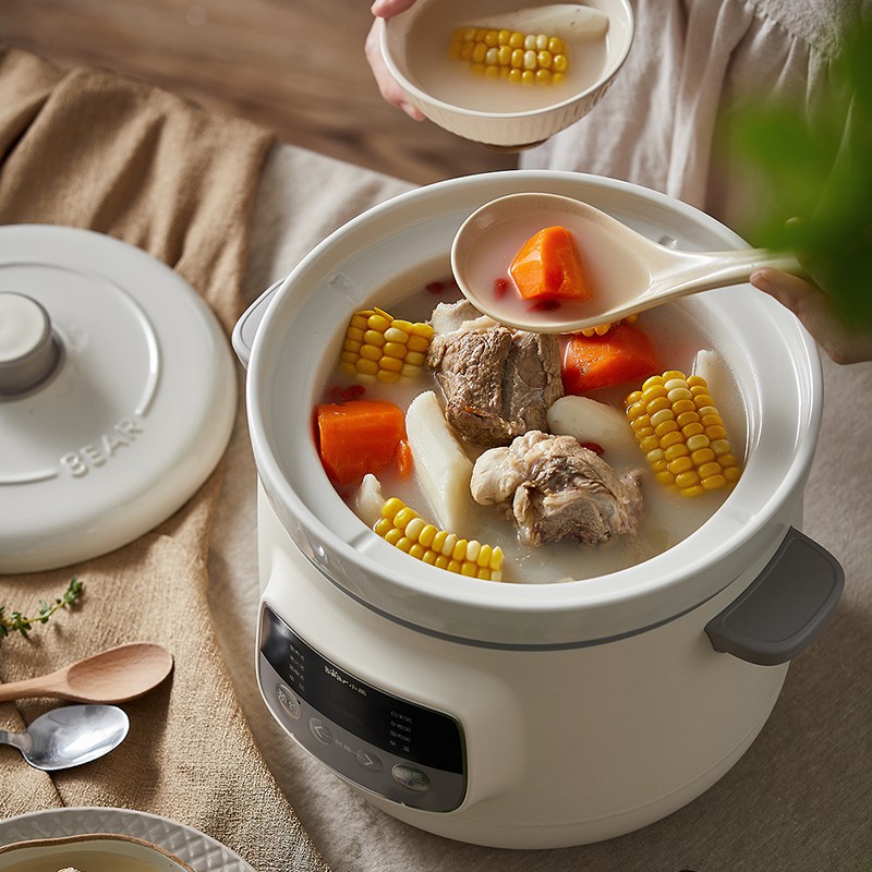 Nồi Hầm Chậm Đa Năng Bear Hầm Cháo,Chưng Yến, Nấu Canh Súp Chính Hãng 03 Lít - BH 6 Tháng