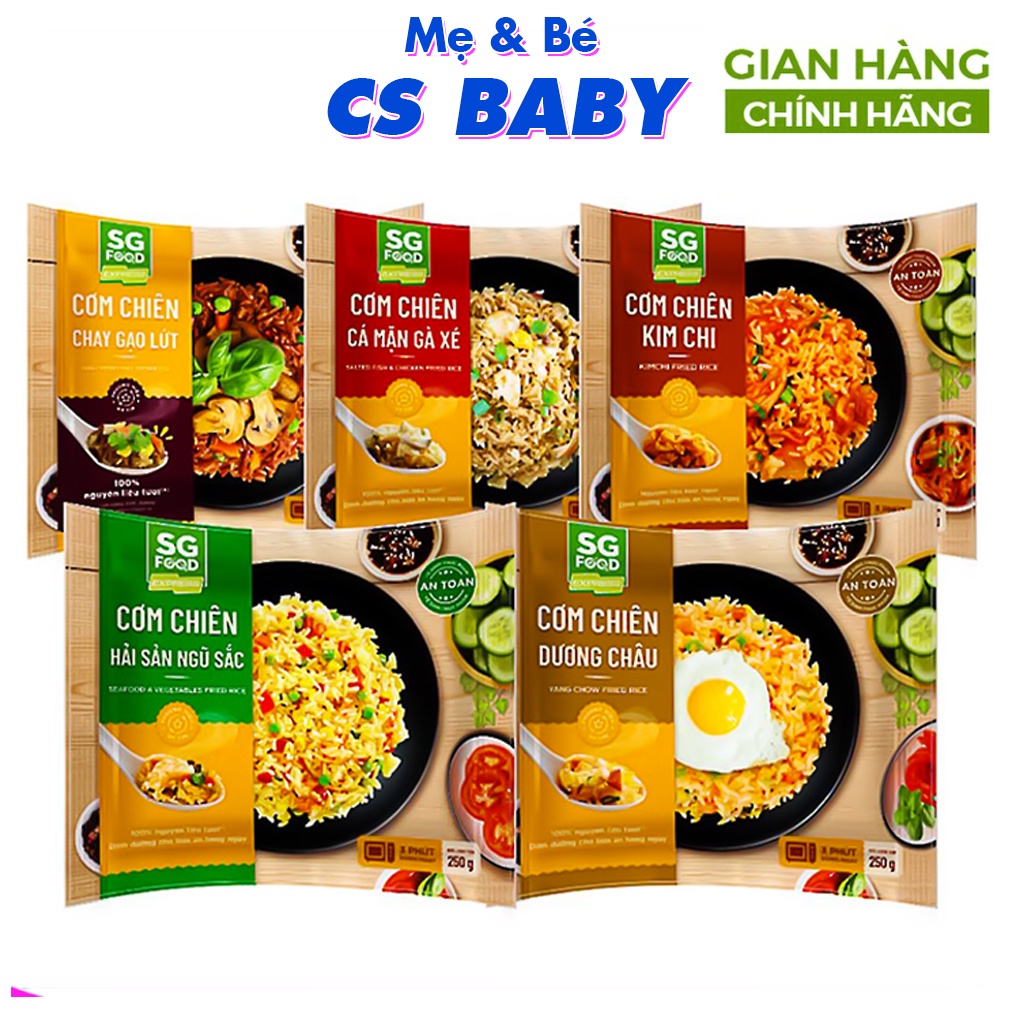 Cơm chiên Dương Châu ,Hải sản ngũ sắc, Cá mặn, Kim chi, Chay gạo lứt SG food 250g
