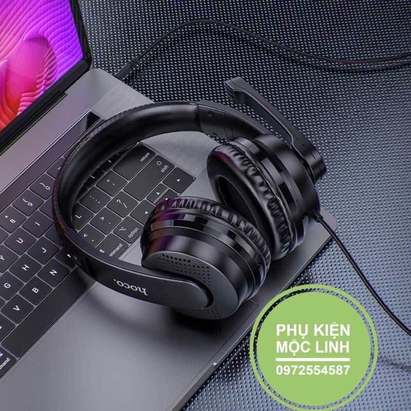 Tai nghe máy tính, điện thoại có míc chụp tai chơi game chính hãng Hoco W103