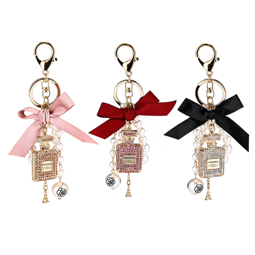 Móc Khóa Lọ Nước Hoa Đính Ngọc Trai Giả Thời Trang