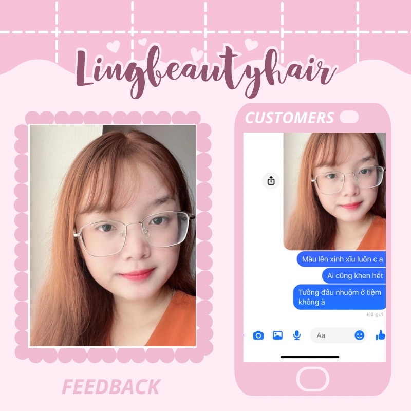Thuốc nhuộm tóc màu ĐỎ CAM, không tẩy tóc lên từ nền đen nâu