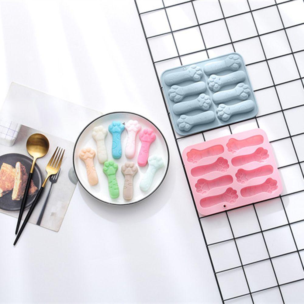 GOGOUP Khuôn Làm Xà Phòng 8 Ngăn Hình Dấu Chân Mèo