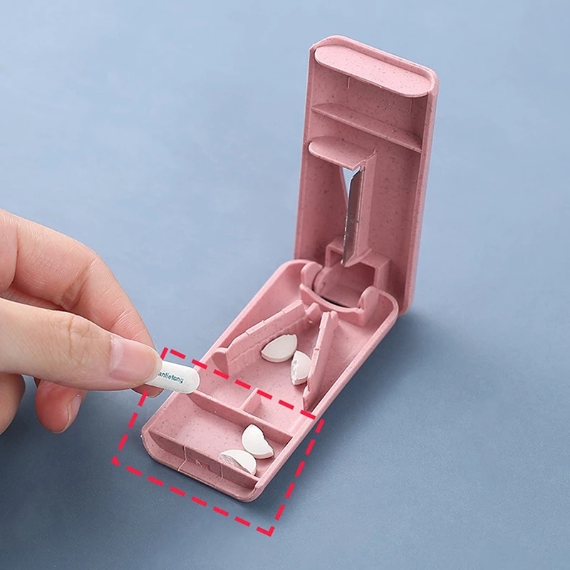 Hộp Mini Đựng Và Cắt Viên Thuốc Tiện Lợi
