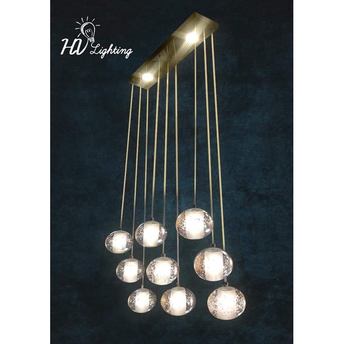 ĐÈN THẢ ĐƠN GIỌT NƯỚC PHA LÊ - ĐÈN THẢ THÔNG TẦNG dây dài 2.5m