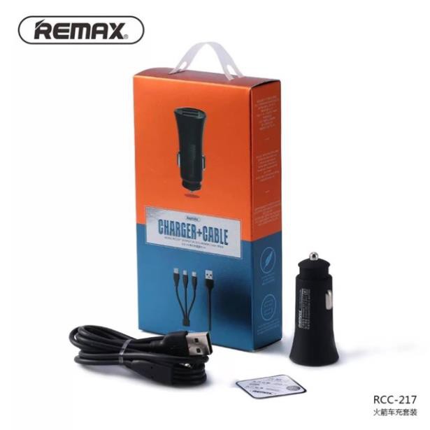 Bộ sạc điện thoại 2 cổng usb trên ô tô chuẩn hãng REMAX RCC217