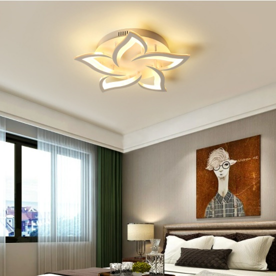 Đèn mâm ốp trần Hoa Thủy Tiên mica hợp kim cao cấp, Đèn ốp trần phòng khách hiện đại CAM KẾT CHẤT