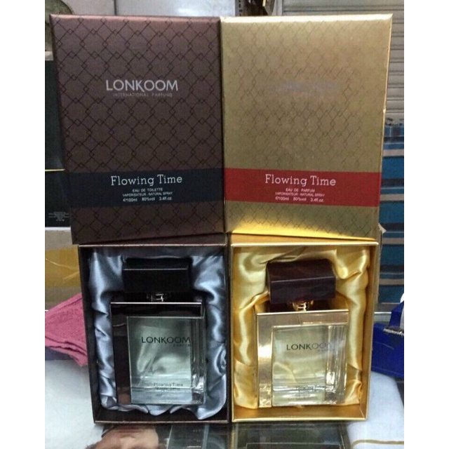 NƯỚC HOA LONKOM FLOWING TIME CÓ NÂU VÀ VÀNG 100ML THƠM DAI CHÍNH HÃNG