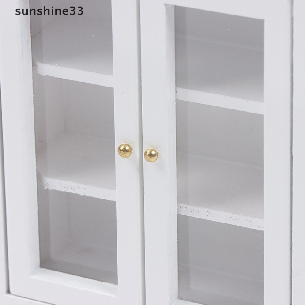 SU 1:12 Dollhouse Miniature White Wall Cupboard Storage Cabinet Model Furniture Toy n