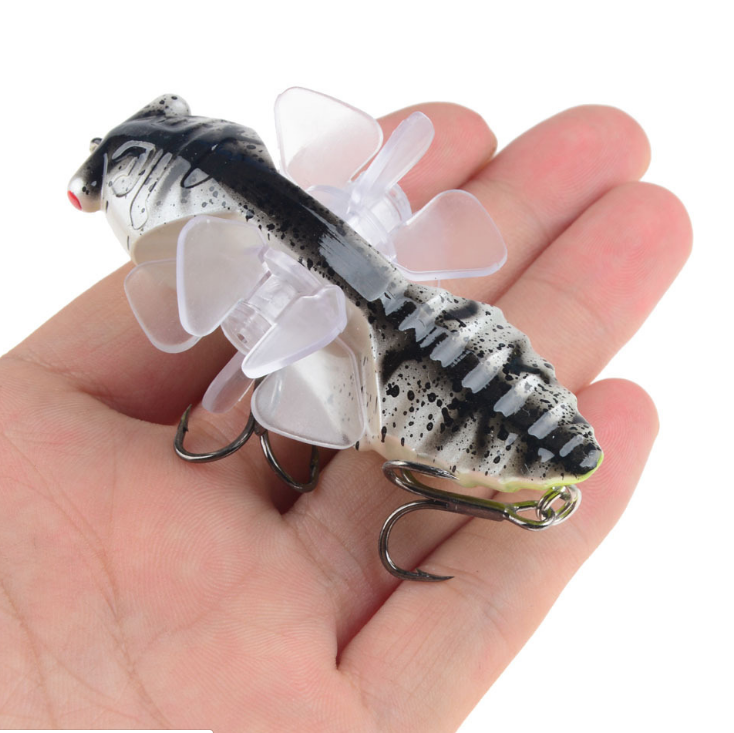 Cicada Top water Bait 3D Eye Simulation Bait Colorful Bait Bionic Bait Plastic Hard Bait Tractor Rotary Pencil Mino Fishing Gear Sliding Cicada Bait