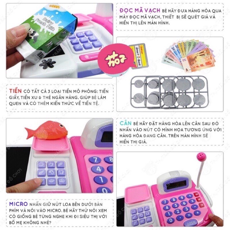 Máy tính tiền siêu thị mini Hello Kitty (Cash Register)