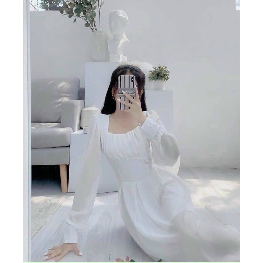 Đầm voan, váy trắng tiểu thư MIDI xếp ngực chất vol rũ xịn tăng độ nữ tính Cực Xinh hàng cao cấp Tây Thi Shop | BigBuy360 - bigbuy360.vn