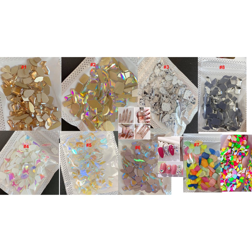 Sét Đá Khối Siêu Sáng Mixsize, Mix Màu Nhiều Hình Đẹp - Lẻ 1 Túi