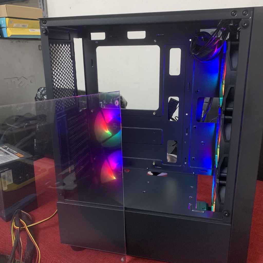 Vỏ case máy tính Vitra Poseidon R03- Kèm 3 fan Led RGB/ mặt kính cường lực