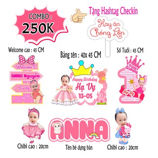 [COMBO_BÉ_GÁI] ⚡️Flash Sale ⚡️Mẫu thiết kế riêng cho bé ANNA_FREE Thiết kế theo chủ đề_Tặng 1 hashtag cầm tay