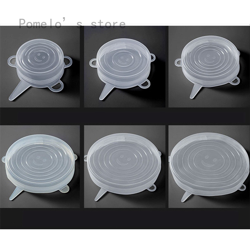 Set 6 nắp silicon đậy bảo quản thực phẩm có thể tái sử dụng