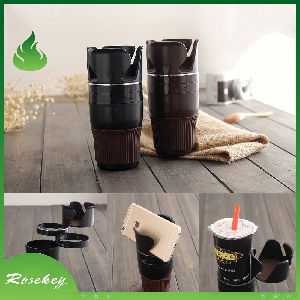 Giá để đồ uống trên xe hơi có khe để điện thoại đa năng tiện dụng CJ001