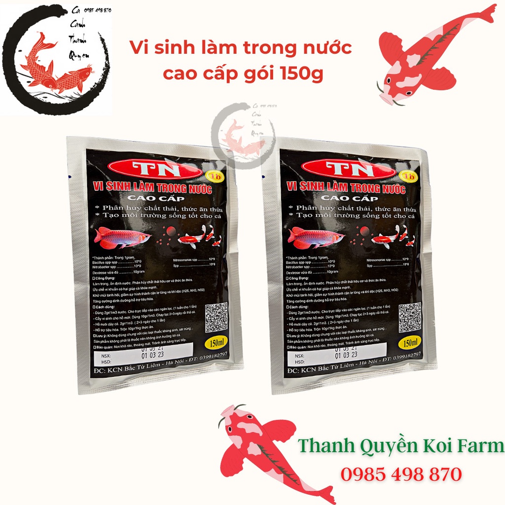 Vi sinh làm trong nước bể cá hồ cá Koi cá cảnh TN 1a