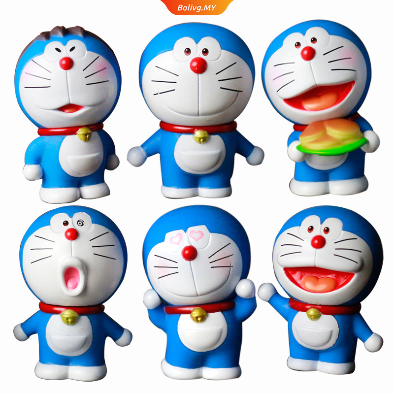 Set 6 Mô Hình Đồ Chơi Nhân Vật Trong Phim Hoạt Hình Doraemon & Nobita Nobi 7cm