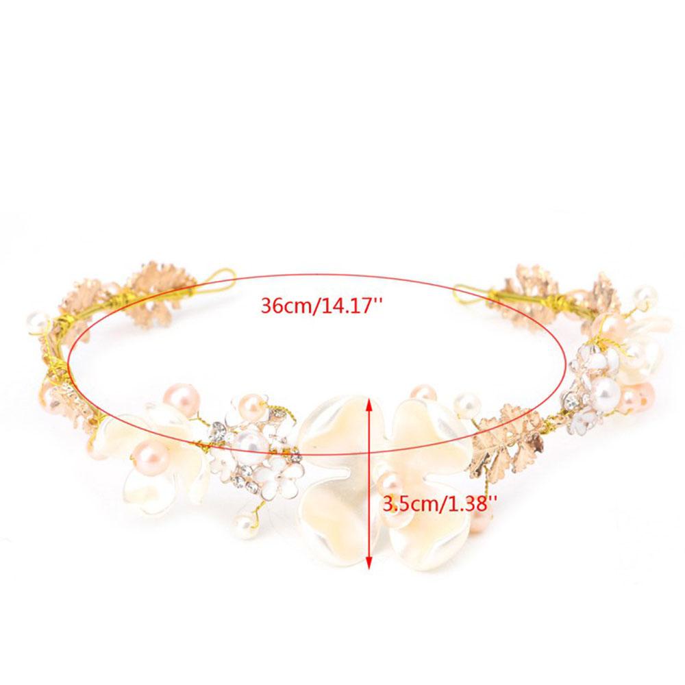 Qqmall Vương Miện Cô Dâu Lộng Lẫy Có Dây Đẹp|Bó Hoa Cưới Giả Ngọc Trai|Băng Đô Cài Tóc Phong Cách Vintage