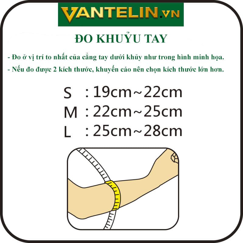 Băng Khuỷu Tay Vantelin Size S,M,L