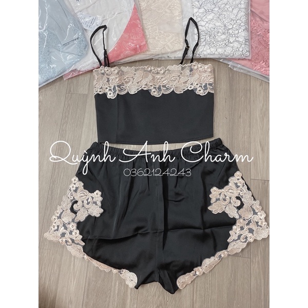 Đồ ngủ sexy nữ 2 dây croptop Bộ ngủ hai dây Set ngủ lụa sexy gợi cảm | BigBuy360 - bigbuy360.vn