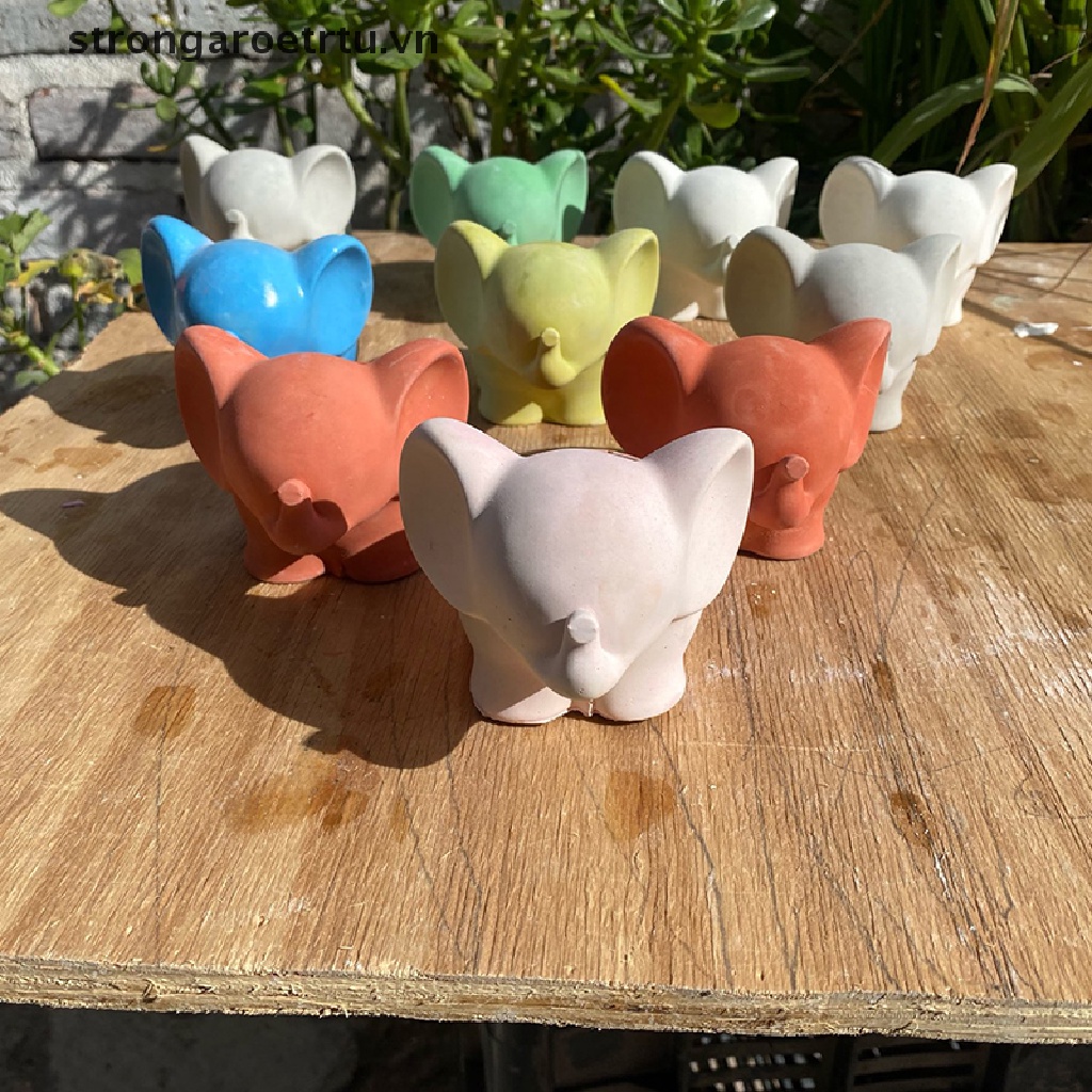 Khuôn Silicone Làm Chậu Hoa / Chậu Hoa Hình Chú Voi Diy