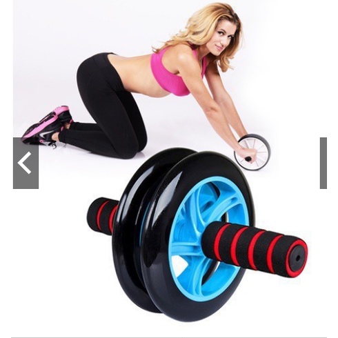 Con lăn tập cơ bụng 2 bánh cao cấp kèm thảm tập