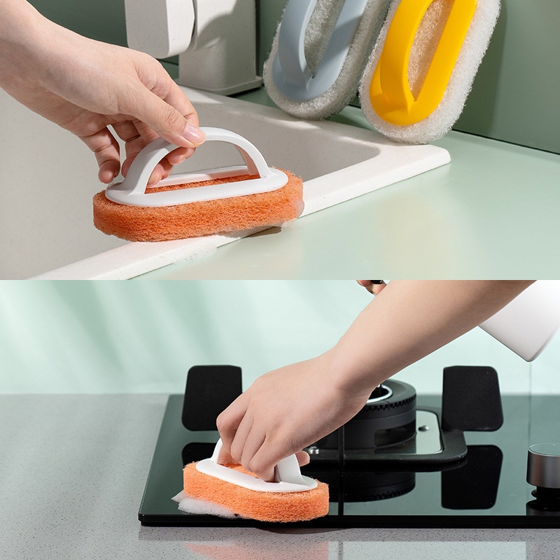 Bàn chải vệ sinh cửa kính nhà tắm/nhà bếp tay cầm nhựa tiện dụng