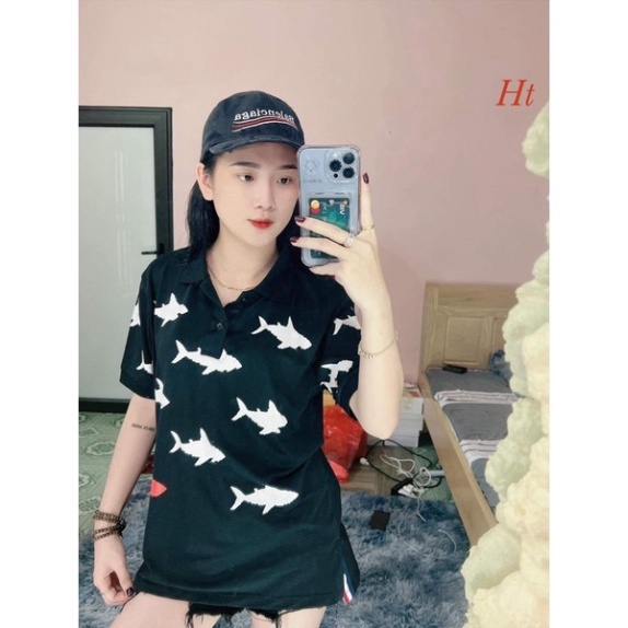 Áo polo cá đen đỏ HT12 0521