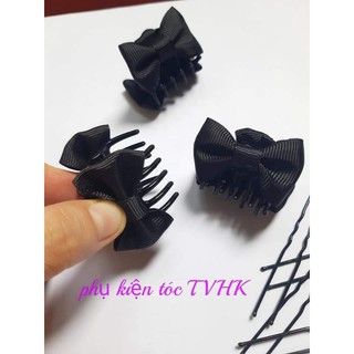 Kẹp nơ búi tóc kiểu pháp - búi tóc tiếp viên hàng không