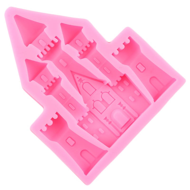 Khuôn Silicone Làm Bánh Tạo Hình Ngôi Nhà Lâu Đài 3D Độc Đáo Tiện Dụng