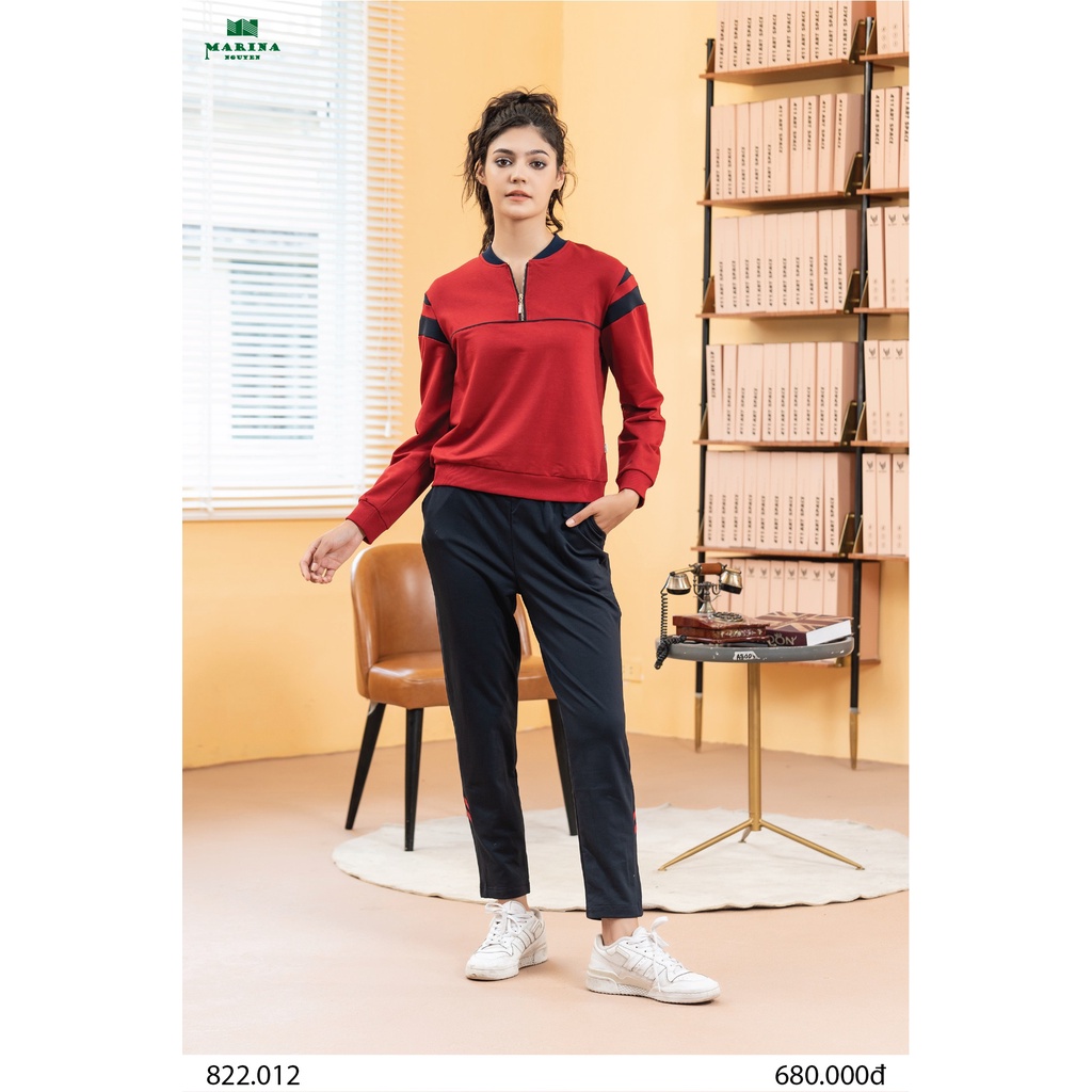Bộ Đồ Thu Đông Nữ MARINA NGUYỄN Thiết Kế Dài Tay, Kiểu Dáng Trẻ Trung, Chất Liệu Cotton Mềm Mịn - 822012