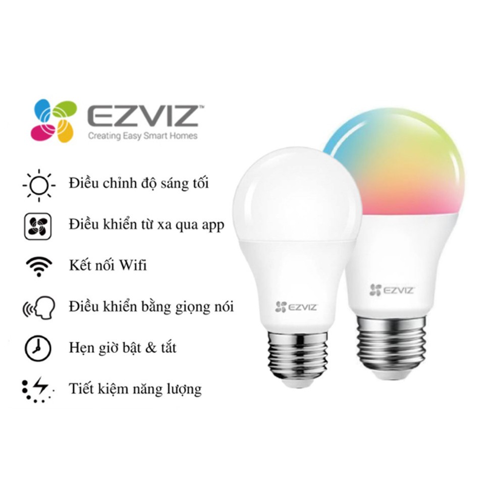 Bóng đèn Led RGB thông minh wifi Ezviz LB1 16 triệu màu điều khiển qua app, giọng nói ,Hàng chính hãng hot tiktok