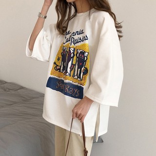 [Order, ảnh thật ở cuối] áo thun ulzzang form rộng, pull ulzzang in hình form rộng