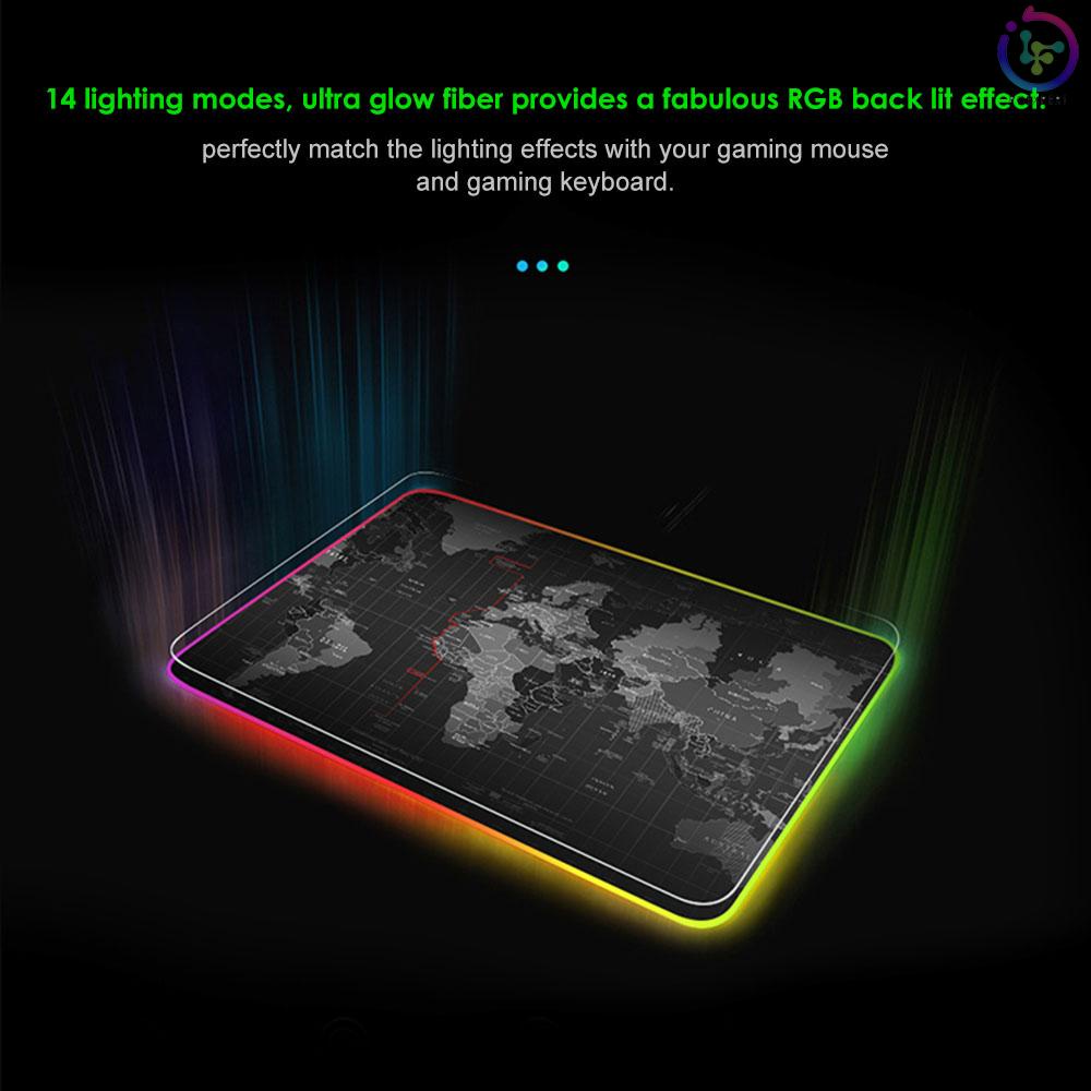 LEDs RGB Mouse Pad 14 Lighting Modes Gaming Extra Large Soft Extended Non Slip Mousepad for PC Laptop