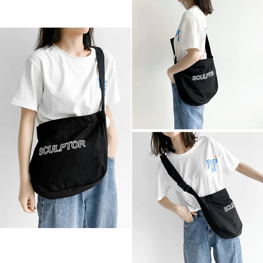 Túi đeo chéo vải canvas Sculptor phong cách unisex hiện đại | BigBuy360 - bigbuy360.vn