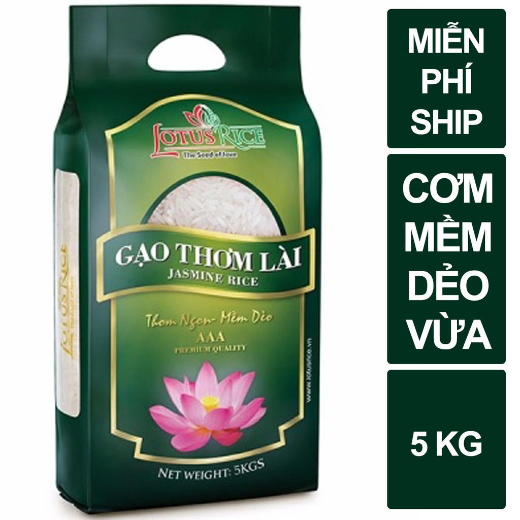 Gạo Thơm Lài Lotus Rice 5kg - Thơm ngon dẻo vừa