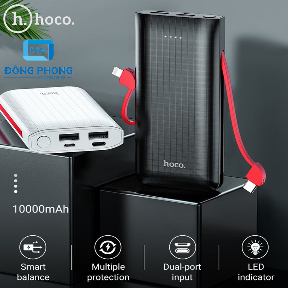  Pin Dự Phòng Hoco J67 10000mAh Chính Hãng Tích Hợp Cáp Sạc Đa Năng