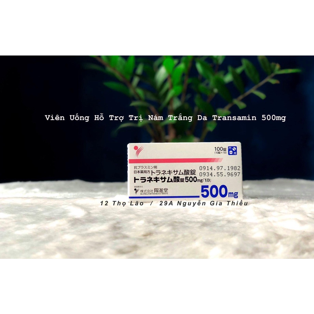 Viên uống trắng da, mờ thâm nám Transamin 500mg Nhật Bản Chính Hãng