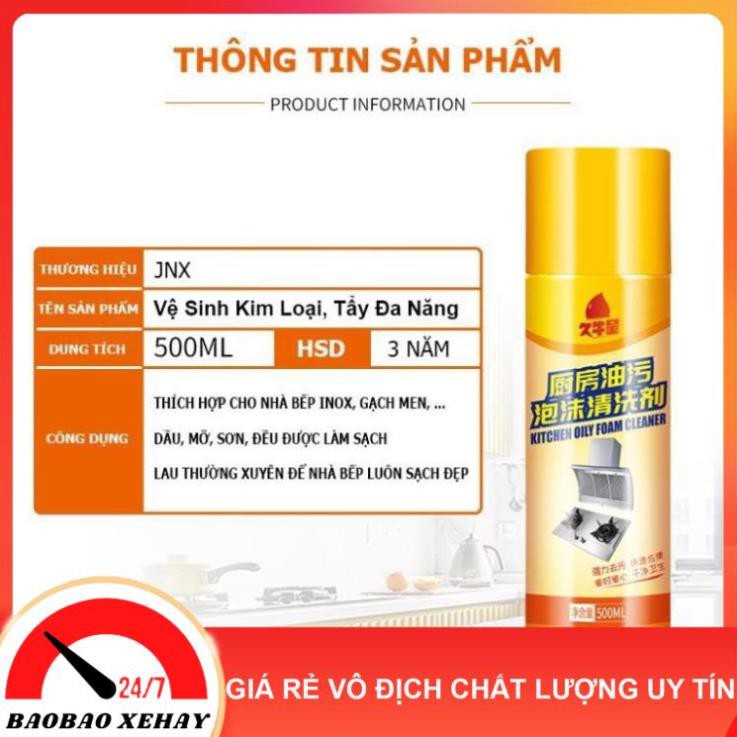 [SẠC QUÁ CƠ]Dung Dịch Vệ Sinh Nhà Bếp, Máy Hút Mùi, Tẩy Dầu Mỡ, Làm Sạch Kim Loại, Nhà Tắm, Vòi Rửa JNX 500ml - BAOBAO