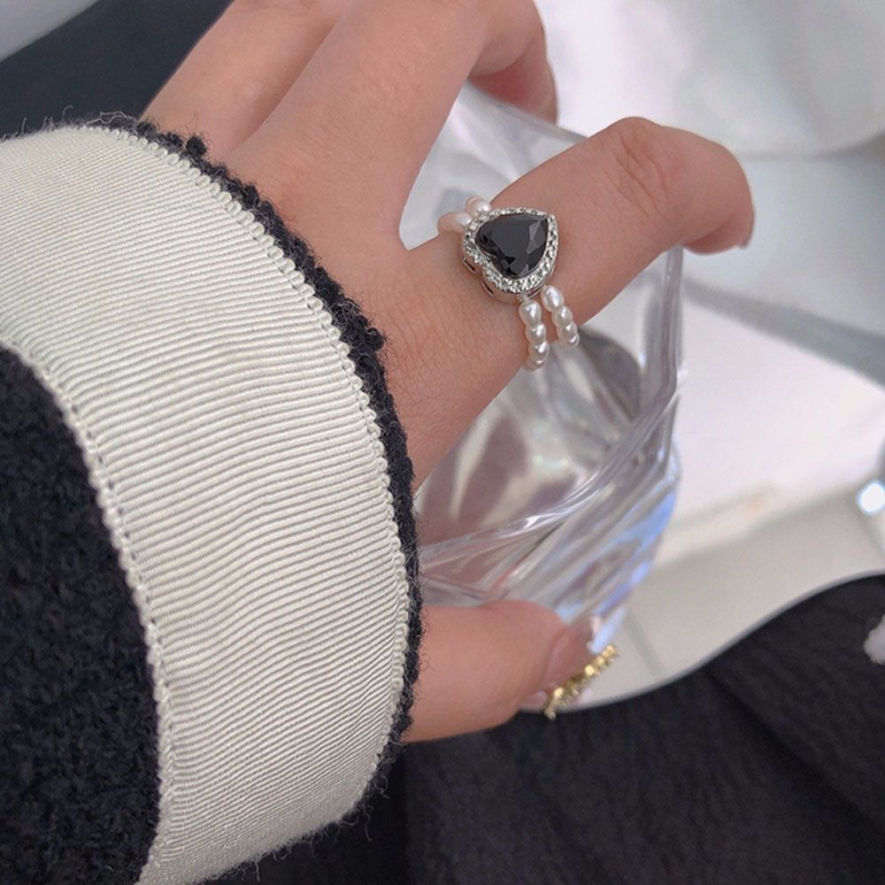 Nhẫn Co Giãn Màu Đen 2021 Thiết Kế Đơn Giản Lãng Mạn Nhiều Màu Sắc